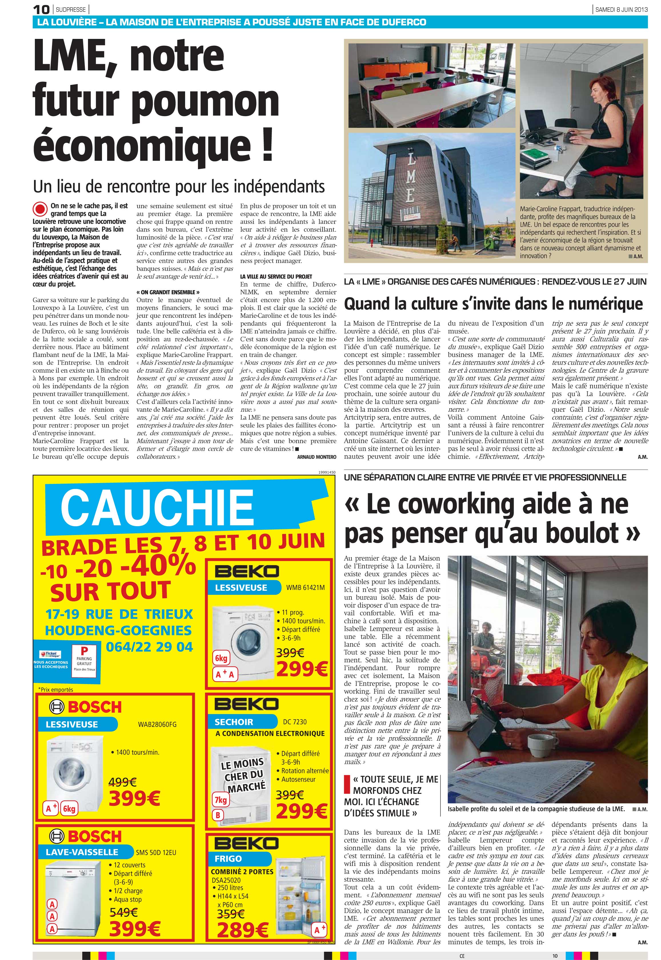 LME dans la Nouvelle Gazette Cliquez pour lire l'article